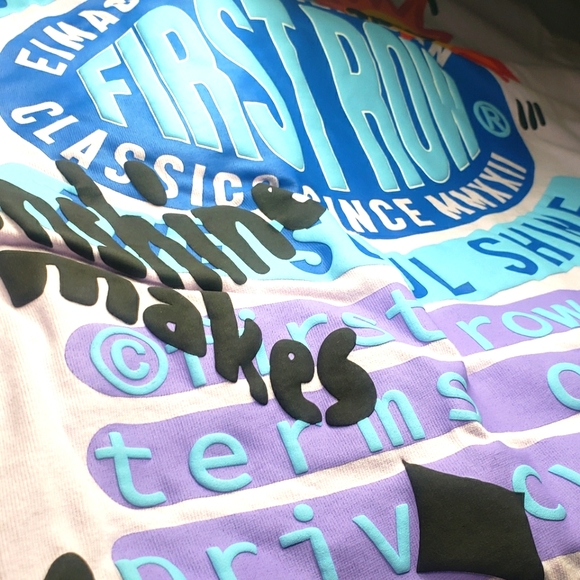 First Row Sunshine Cactus Puff Textured T Shirt Size Large Rare Front Back NWOT - Picture 4 of 5